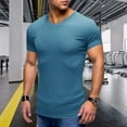 thumbnail image 3 of Camiseta de cuello en V ajustada para hombre: camiseta elástica de manga corta para culturismo, 95 % poliéster, 5 % elastano, tejido de canalé para el gimnasio y el entrenamiento., 3 of 6