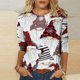 thumbnail image 1 of Pntutb - Camiseta holgada con estampado de moda para mujer, blusa de manga 3/4, cuello redondo, tops casuales Pntutb Pntutb-1344, 1 of 5