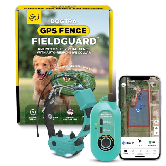 Dogtra GPS Fence FieldGuard - No Subscription Wireless Dog Fence with App and Live Tracking, Waterproof Collar, Dogs 25 lbs and over