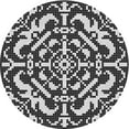 thumbnail image 1 of Ahgly Company Machine Washable Indoor Round Transitional Charcoal Black Area Rugs, 3' Round, 1 of 7