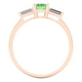 thumbnail image 4 of Clara Pucci 14K Rose Gold 0.8ct Green Three-Stone Ring for Women, 4 of 8