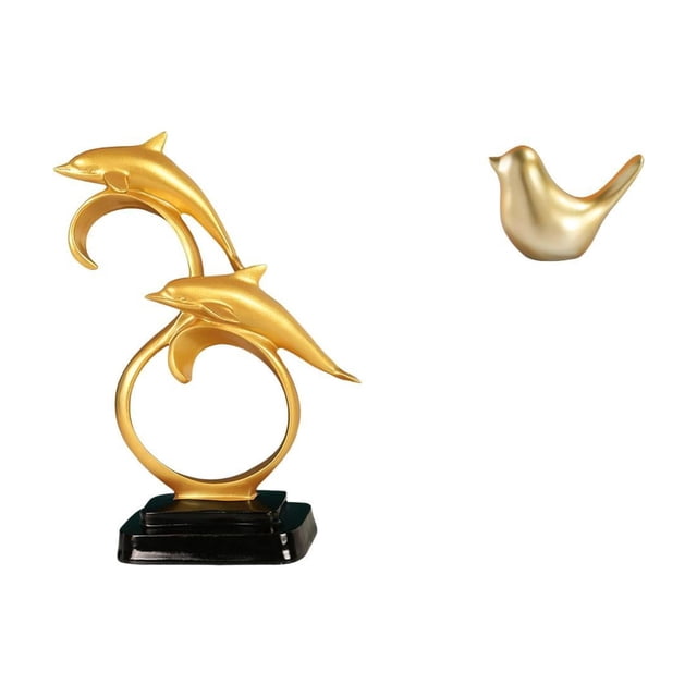 Figura de delfín,Colección de adornos de escritorio con figuras de delfines,Estatua decorativa moderna para el hogar,artesanías artísticas,Figura de pájaros,Figura de pájaro