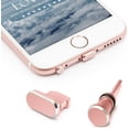thumbnail image 1 of Iphone Anti Dust Plug, Iphone 8 Pin Plug & 3.5 Mm Headphone Plug with Protective Cover Charging Connector + Headphone Jack Compatible with Iphone Xs Max Iphone 11 Pro 7 8 Plus Pink Gold, 1 of 4