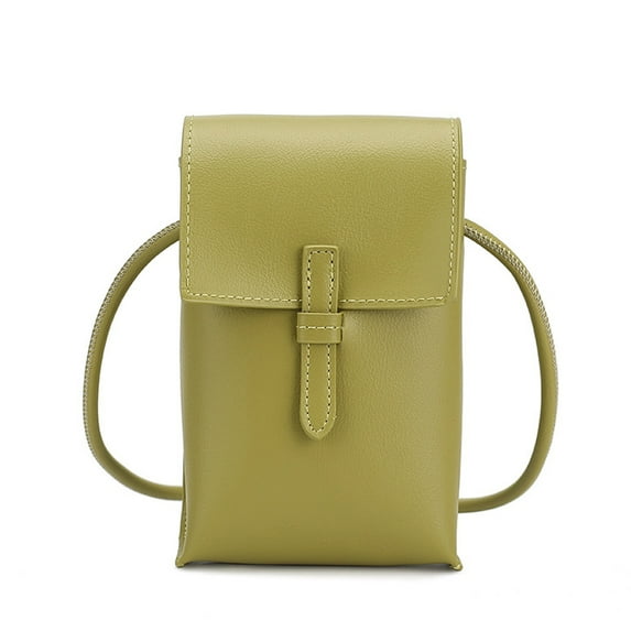 PU vertical mobile phone bag women's casual shoulder retro soft leather slung bag