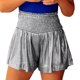 thumbnail image 1 of Mujeres metálico brillante pantalones cortos sueltos casual talle alto plisado pantalones cortos de entrenamiento para la playa, 1 of 8
