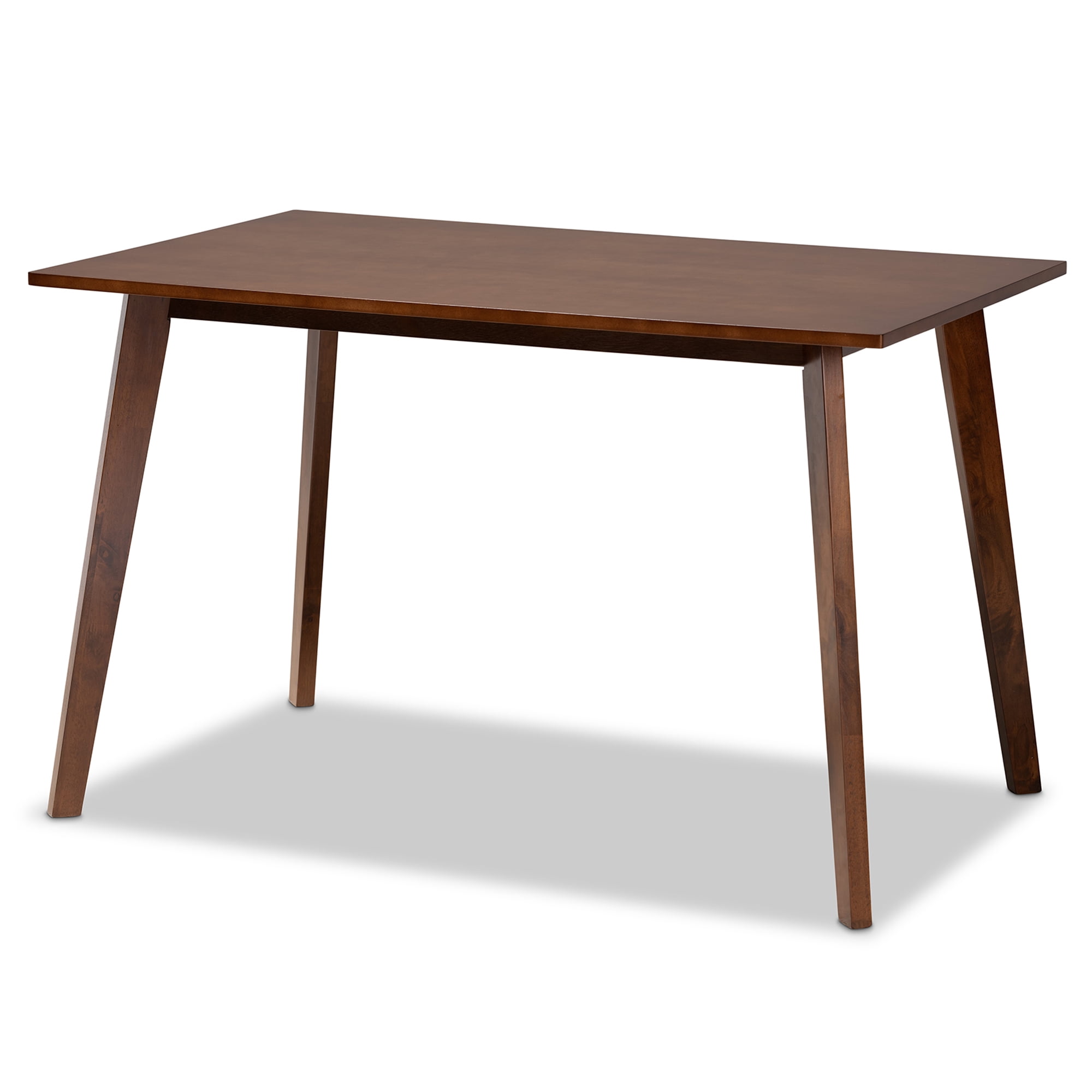 Baxton Studio Nori Mid-Century Dining Set, 5-Piece, Walnut