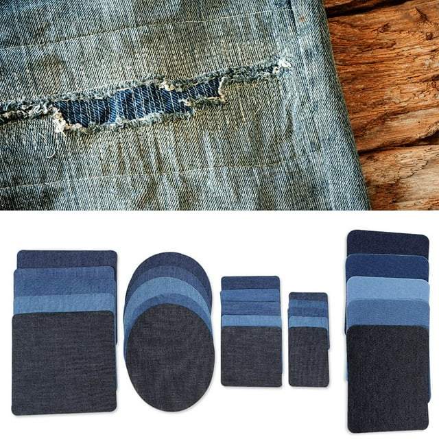 LHCER Sewing Patch,25Pcs Denim Cloth Patches Sewing Decoration Patch DIY Clothes Repairing, Decoration Patch