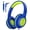 Blue and Yellow, variant on Mpow Kids Over Ear Wired Headphones with Microphone, Foldable 85/94dB Volume Limited Headphones for Girls, Boys, Children, School Tablet Travel, Audio Sharing