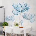 thumbnail image 1 of Calcomanías de pared de flores azules Pegatinas de pared Peel and Stick Calcomanía extraíble Stick DIY Wall Art Home Decoración de pared para dormitorio Sala de estar Baño Decoración de pare, 1 of 5