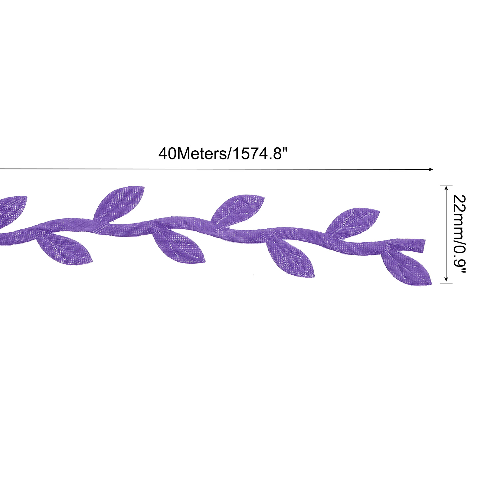 Unique Bargains Leaf Ribbon Artificial Leaf String for Wreath Making Gift Wrapping Purple