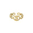 thumbnail image 1 of Anillo de 26 letras chapado en oro de acero de titanio Anillo de dedo índice de apertura en inglés Anillo hueco Wmkox8yi  sjalhkljlk1982, 1 of 1