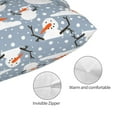 thumbnail image 3 of Fuzoiu Happy Snowmen Snowfall Print Pillow Case with Hidden Zipper,Pillow Covers,Soft and Comfortable Pillowcase-14"x20", 3 of 6