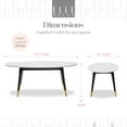 thumbnail image 3 of Elle Decor Clementine Mid-Century Modern Living Room Furniture Collection with Brass Accents Assembly Required, Marble White, 3 of 8