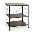 thumbnail image 2 of Canddidliike 3-Tier Kitchen Baker's Rack Microwave Oven Storage Cart with Hooks-Charcoal Brown, Bakers Rack Kitchen Storage Shelf, 2 of 8