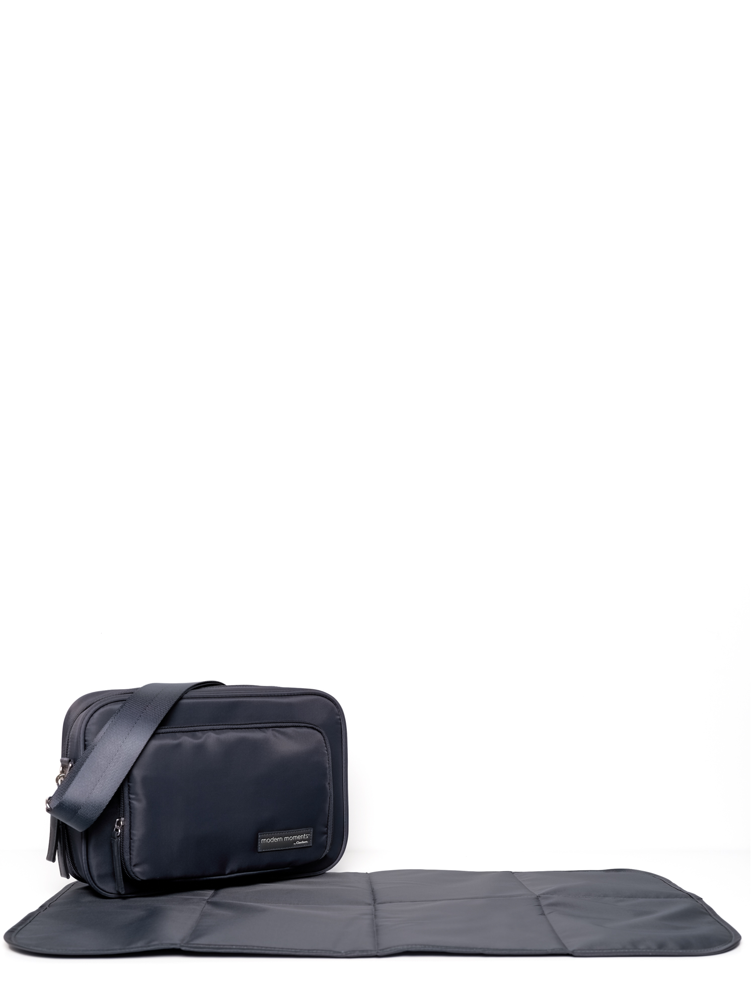 Modern Moments by Gerber Baby Unisex Crossbody Diaper Bag, Dark Gray