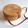 thumbnail image 2 of Woven Crossbody Bag,Circle Handwoven Round Retro Wicker Straw Beach Bag,Handmade Rattan Crossbody Purse for Summer Travel and Beach Shopping, 2 of 3