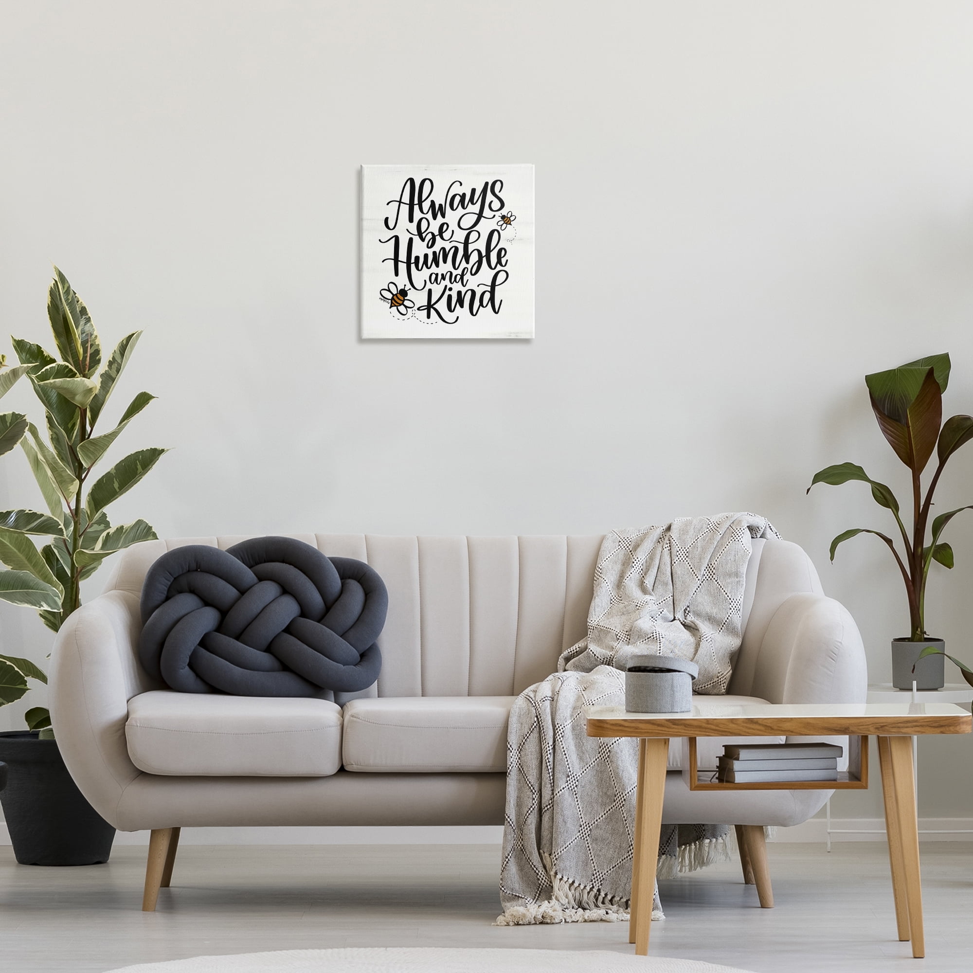 Stupell Industries Inspiring Humble & Kind Animals Painting Wrapped Canvas Art Print Wall Art, 17 x 17