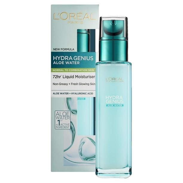 Loreal Paris Hydra Genius Hyaluronic Acid + Aloe Vera Liquid Moisturiser  for Normal to Combination Skin, 70ml 3 Pack - Walmart Business Supplies