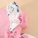 thumbnail image 3 of Gibobby Pañalero de algodón Conjunto de diademas de manga corta con estampado floral para niñas pequeñas(RD2, 3-6 Meses), 3 of 5