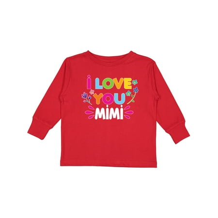 

Inktastic I Love You Mimi with Flowers Gift Toddler Toddler Girl Long Sleeve T-Shirt