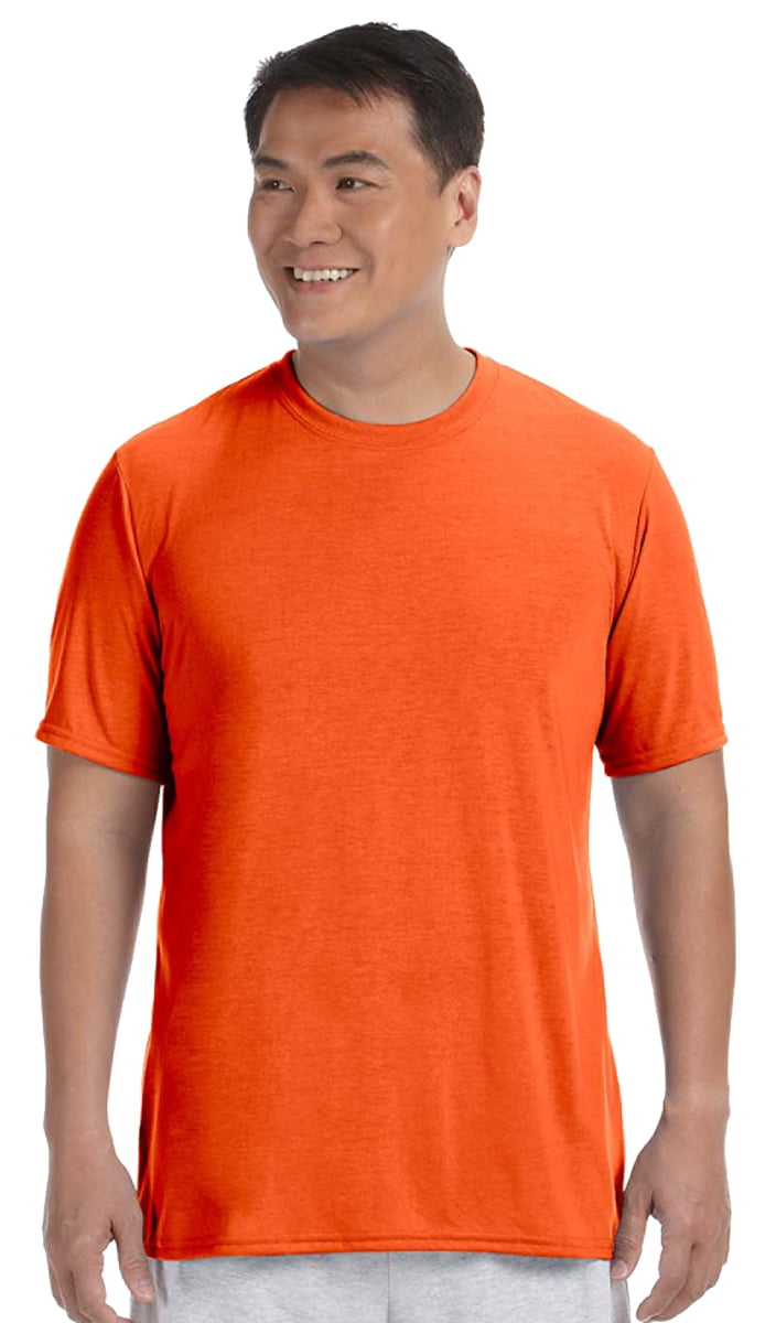 Gildan - Gildan Mens Performance Polyester Knit Wicking T-Shirt, Orange ...