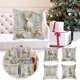 thumbnail image 2 of Funda decorativa festiva con motivos bordados de copos de nieve y renos para el sofá del hogar, 2 of 7