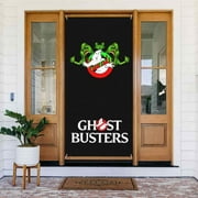 Ghostbusters Green Slimer Door Cover Decorated Banner Tapestry Home Decoration Holiday Party Supplies Door Banner Porch Sign Banner 72.8 x 35.4 Inch