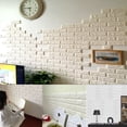 thumbnail image 5 of DODOING 1-100Pcs 3D Brick Wallpaper White Stickers Self-adhesive Faux Brick Removable Wallpaper Peel and Stick 3D Wall Panels for TV Walls Sofa Background Wall Decor, 5 of 6