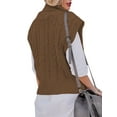 thumbnail image 6 of hirigin Women Sweater, Sleeveless High Neck Vest Knitting Loose Casual Party Street Solid Color Pullover Tops, 6 of 8