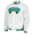 thumbnail image 2 of Men's Mitchell & Ness White Vancouver Grizzlies Hardwood Classics  Throwback Wordmark Raglan Full-Snap Jacket, 2 of 3