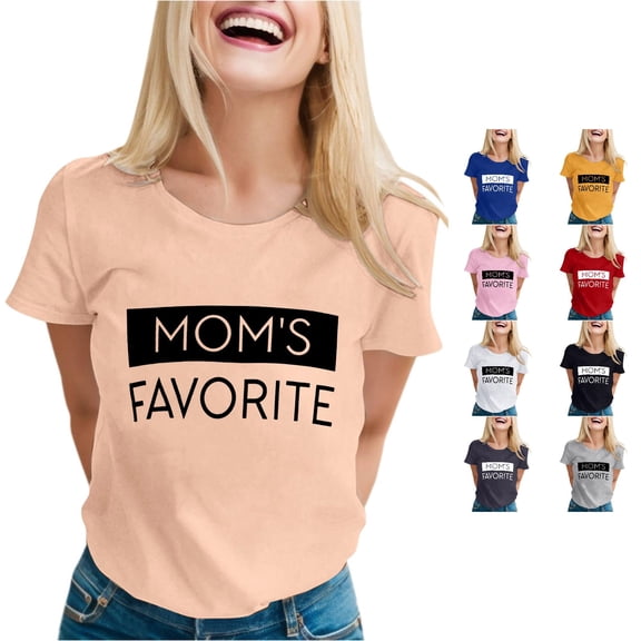 NinXxx Women's Humor Mom Favorite Day Family Matching Tee Beige XXL