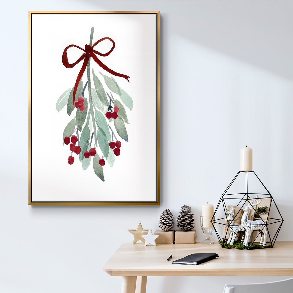 Come Across I - Framed Gallery Wrapped Holiday Canvas - 17 x 25 - Gold Frame