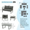 thumbnail image 6 of AECOJOY Patio Furniture Set with Fire Pit Table,Aluminum Outdoor Furniture Sets Clearance Metal Patio Sets on sale, Outdoor Conversation Sets, Dark Grey, 6 of 9