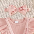 thumbnail image 5 of Baby Ruffle Sleeve Bodysuit with Bow Print and Waist Tie,Matching Headband Set, 5 of 5
