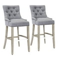 thumbnail image 2 of WestinTrends Hayes 29" Upholstered Wood Bar Stool with Tufted Back (Set of 2), Antique Gray/Gray, 2 of 10