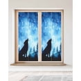 thumbnail image 2 of Window Privacy Film Black Wolf Silhouette Stained Glass Window Film Decorative Sun Block Window Cover Abstract Starry Night Forest Window Clings Static Adhesive Sticker for Bathroom 23.6"x59", 2 of 7