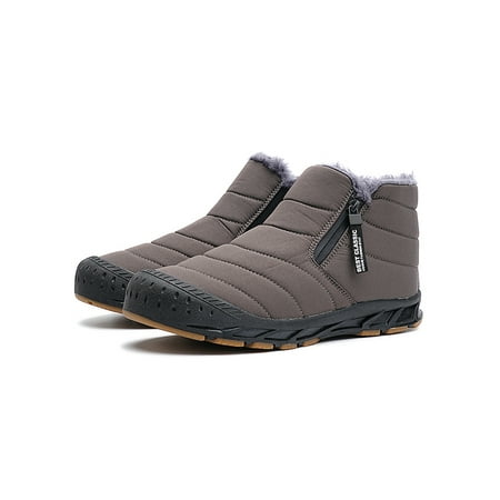 

Daeful Unisex Snow Boots Casual Warm Boots Plush Lining Winter Boot Lightweight Outdoor Ankle Booties Women Men Ankle Shoes Gray 13