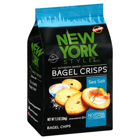 New York Style Bagel Crisps The Original Authentic Baked Sea Salt Bagel Chips, 7.2 oz