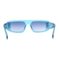 thumbnail image 4 of Mod Retro Flat Top Narrow Rectangle Exposed Lens Sunglasses All Blue, 4 of 4