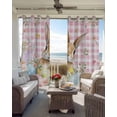 thumbnail image 3 of Easter Black Out Curtains 63 Inch Long, Room Darkening Draperies Curtains Panels, Spring Rabbit Eggs Nature Botanicals Pink Plaid Thermal Insulated Curtain for Bedroom Living Room 52"x63" 2 Panels, 3 of 8