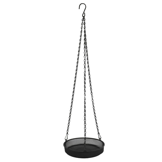 Hanging Birdfeeder, Iron Large Capacity Fine Mesh Bird Feeder Platform Weather Resistant for Garden