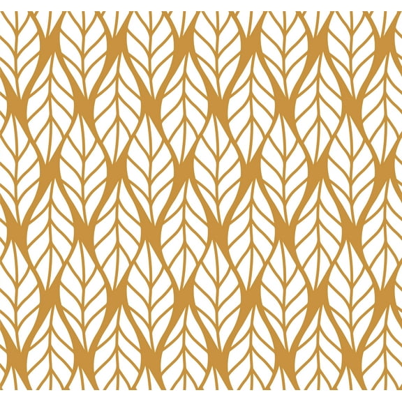Rusty Geometrical Leaves Removable Wallpaper 10'L x 24''W