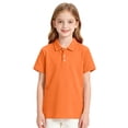 thumbnail image 5 of Garbnen Polo Shirt Girls Collared Short Sleeve Girl Golf Shirt Preppy Student Back To School Button Up Teen Girls School Uniform Orange 11-12Y, 5 of 6