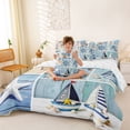 thumbnail image 4 of Erosebridal Ocean Nautical Sailboat 7-Piece Twin Bedding Sets,Kawaii Sea Starfish Vintage Rustic Farmhouse Bedding Comforter Set For Boys Girls,Reversible, 4 of 7