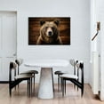 thumbnail image 5 of HFDF Rustic Bear Wall Art for Living Room Bear Pictures Wall Decor Farmhouse Wildlife Animal Photo Prints Bear Portrait Canvas Painting Wood Grain Background Cabin Decor for 24x16inch Framed, 5 of 6
