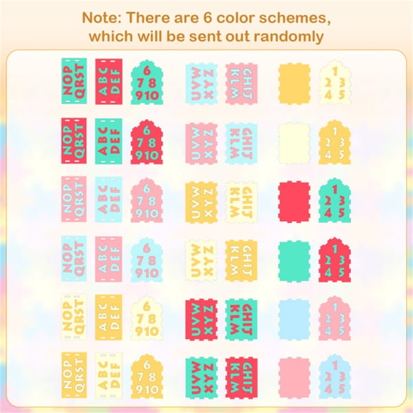imerelez 3D Puzzle Playhouse Mat 12 × 10.5 × 12.5 in EVA Foam Interlocking Mat with Alphabet Number Matching, Multi-Color