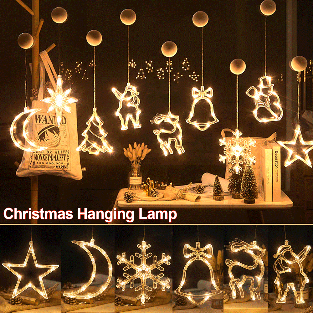 2021 New Christmas Window Decoration Lights, Suction Window Hanging