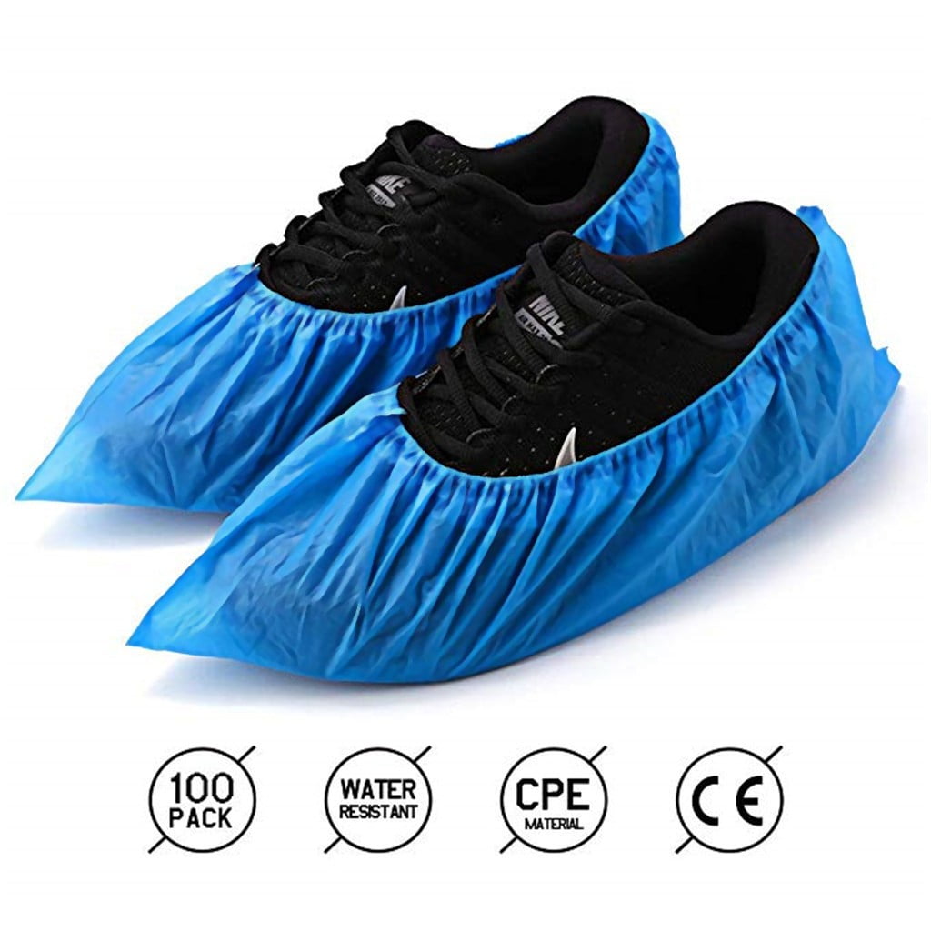 SALE 200Pcs Waterproof Plastic Disposable Boot Shoe Cover Dustproof Overshoes 