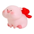 thumbnail image 2 of Alcancía de cerdo, artesanía, obra de arte, decoración, regalo, fácil de usar, tarro de dinero, figura de cerdo Lazo rojo, 2 of 9