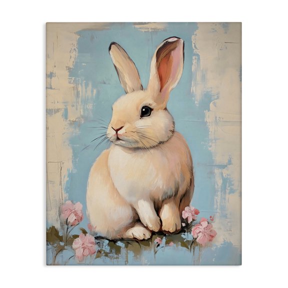 Stupell Industries Farmhouse Pastel Distressed Easter Bunny Canvas Art, 16 x 20, by Arlington Prints